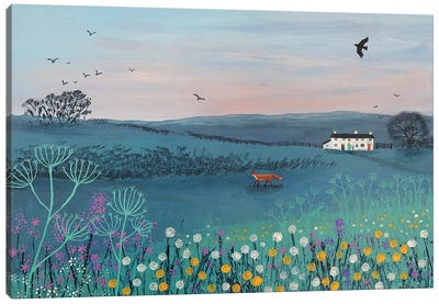 Across Dusky Meadow Canvas Art Print - Jo Grundy