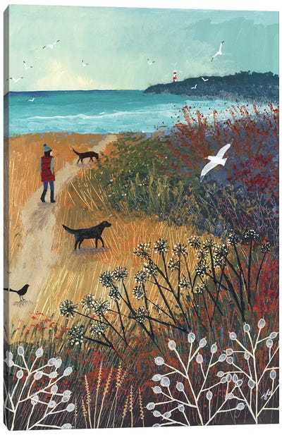 Walk To The Sea Canvas Art Print - Sandy Beach Art