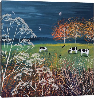 Storm On The Horizon Canvas Art Print - Cow Art