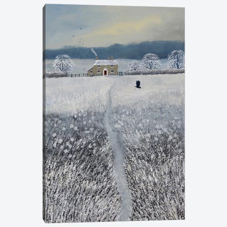 The Path To Winter Cottage Canvas Print #JOG68} by Jo Grundy Art Print