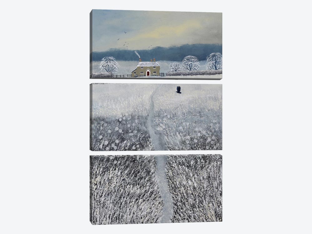 The Path To Winter Cottage by Jo Grundy 3-piece Art Print