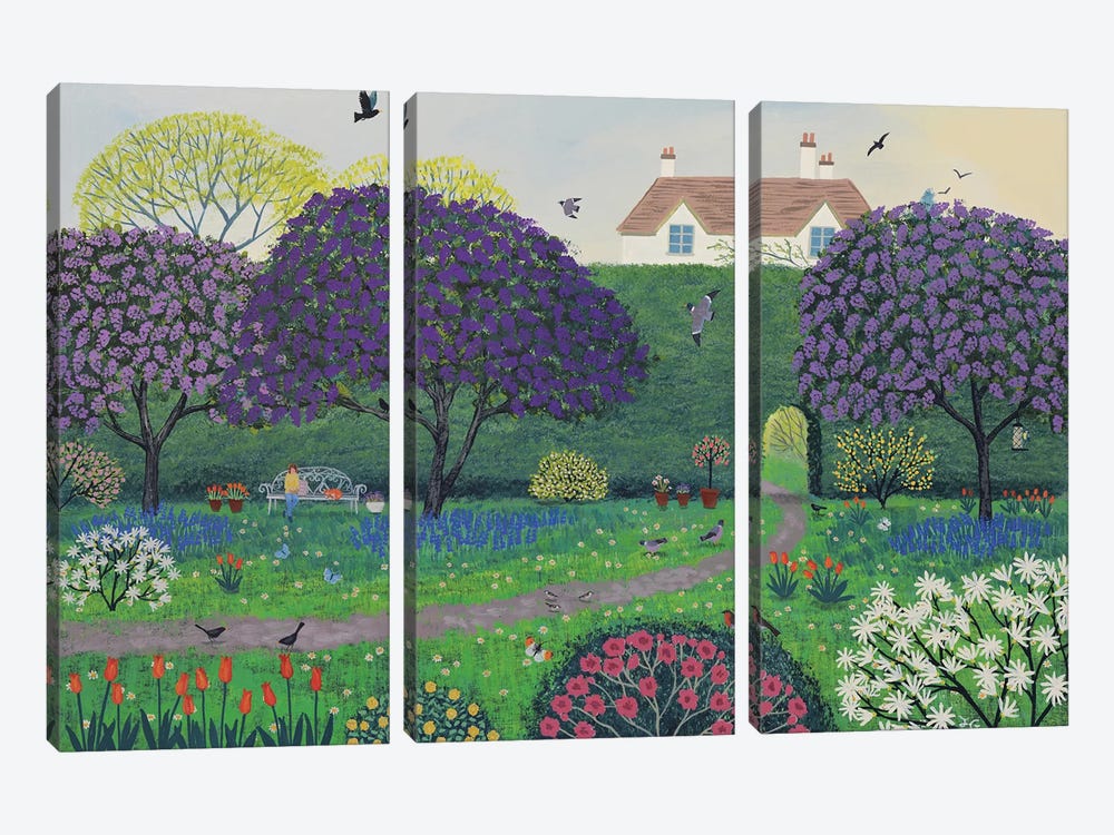 Under The Lilacs by Jo Grundy 3-piece Canvas Artwork