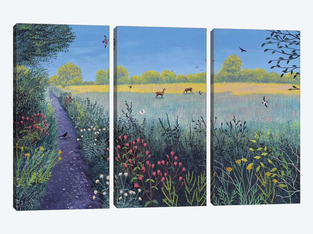 Down Summer Lane by Jo Grundy 3-piece Canvas Print