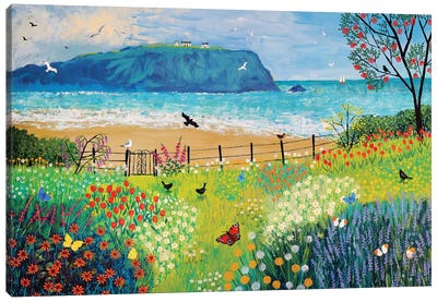 Garden Beside The Sea Canvas Art Print - Scenic & Landscape Art