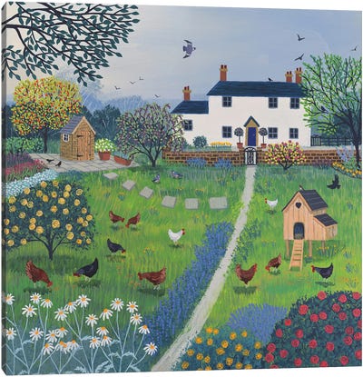 The Hen House Canvas Art Print - Jo Grundy