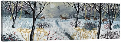 Through The Silence Of Snow Canvas Art Print - Deer Art