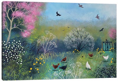 Spring Chorus Canvas Art Print - Chicken & Rooster Art