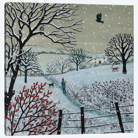 A Snowy Walk Canvas Print #JOG91} by Jo Grundy Canvas Artwork