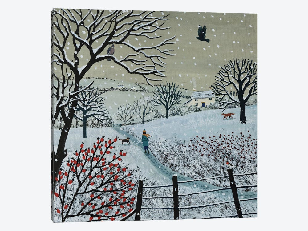 A Snowy Walk by Jo Grundy 1-piece Canvas Art Print