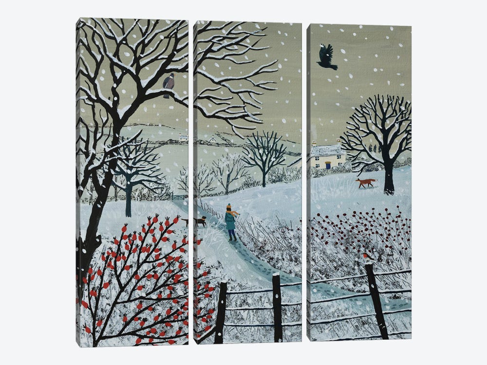 A Snowy Walk by Jo Grundy 3-piece Canvas Art Print