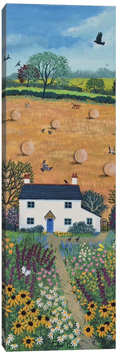 Harvest Cottage Canvas Art Print - Folk Art