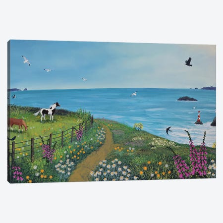 Looking Out To Sea Canvas Print #JOG98} by Jo Grundy Canvas Art