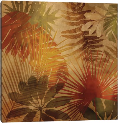 Sunlit Palms II Canvas Art Print - Green Leaves 