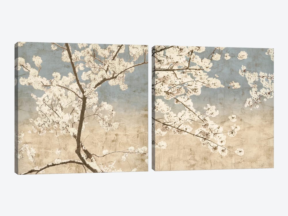Cherry Blossoms Diptych by John Seba 2-piece Canvas Print