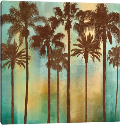 Aqua Palms I Canvas Art Print - John Seba