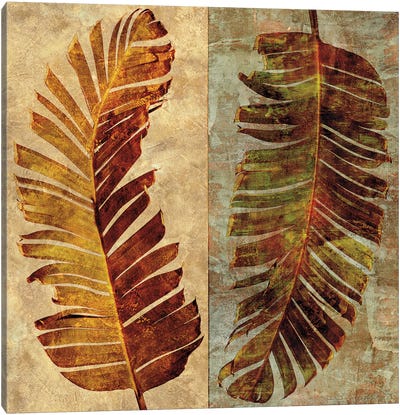 Palms Pairs I Canvas Art Print - Green Leaves 