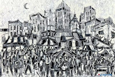 Amusement City by Joachim Mcmillan framed canvas print