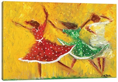Dancing Women Canvas Art Print - The Joy of Life