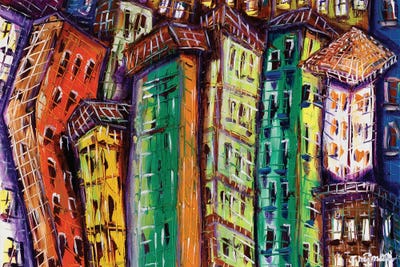 Rocking Homes by Joachim Mcmillan framed canvas print