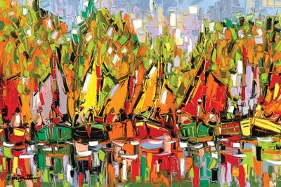 Fall Boat Show by Joachim Mcmillan framed canvas print