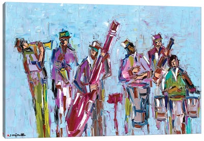 Music Makers Canvas Art Print - Abstract Figures Art