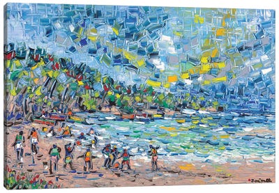 Grand Beach Canvas Art Print - Current Day Impressionism Art