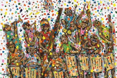 Monkey Band by Joachim Mcmillan framed canvas print