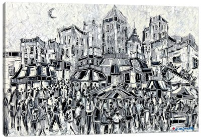 Amusement City Canvas Art Print - Black & White Cityscapes