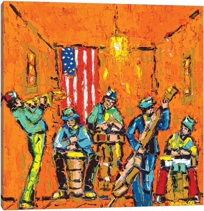Musical Vibes Canvas Art Print - American Flag Art