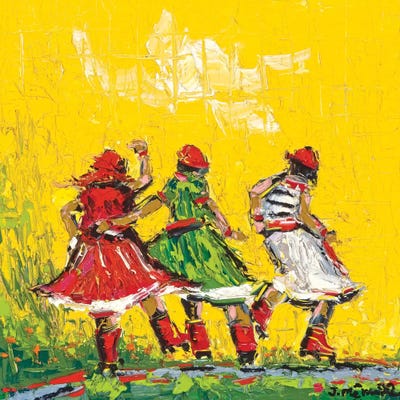 Roller Skating by Joachim Mcmillan framed canvas print