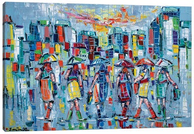Bargainers Canvas Art Print - Strolls in the City
