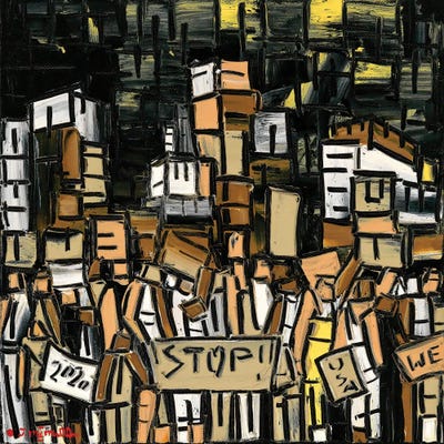 Protest Revolution by Joachim Mcmillan framed canvas print