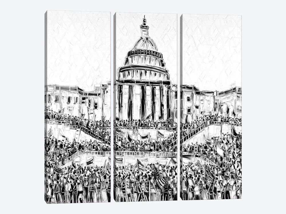 Capitol Take Over by Joachim Mcmillan 3-piece Canvas Art Print