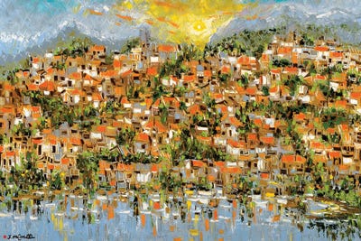 Shoreline City by Joachim Mcmillan framed canvas print