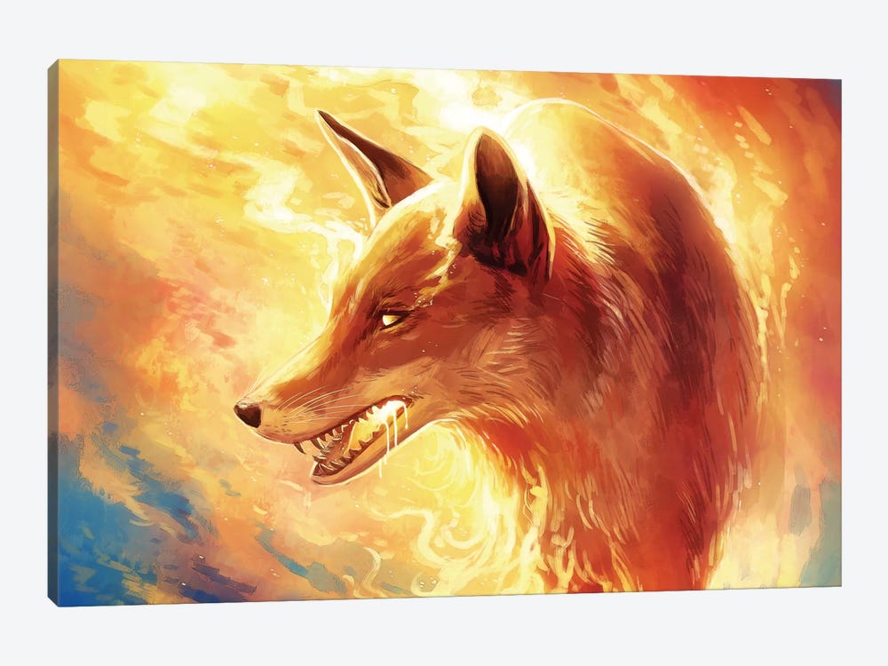 Fire Fox by JoJoesArt 1-piece Canvas Wall Art