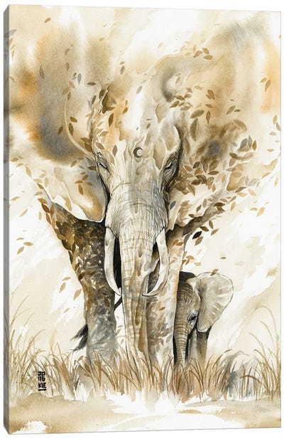 Guardian Spirit Canvas Art Print - Elephant Art