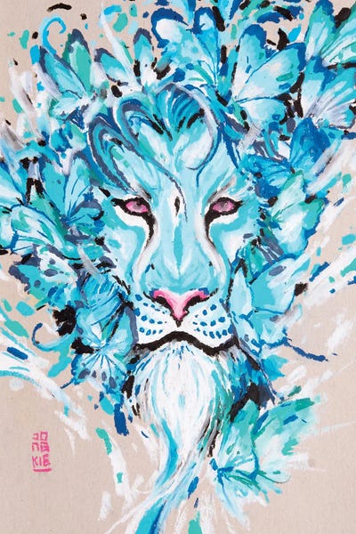 Azure Lion by Jongkie metal wall art