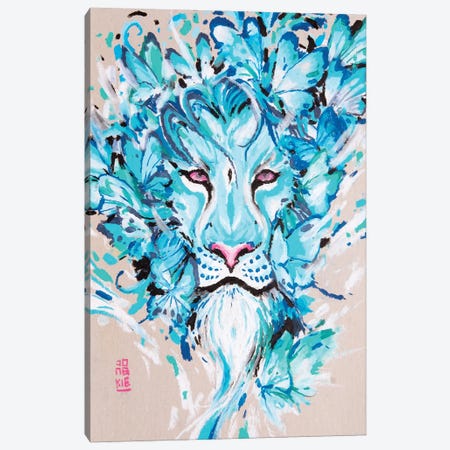Azure Lion Canvas Print #JOK24} by Jongkie Canvas Art