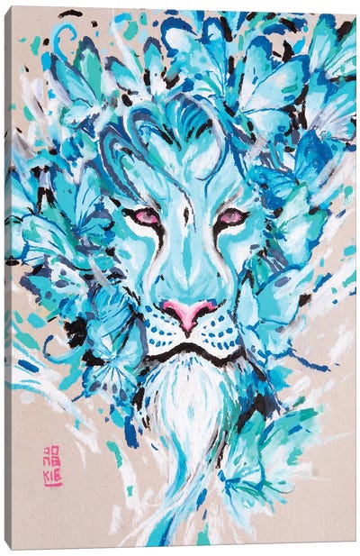 Azure Lion Canvas Art Print