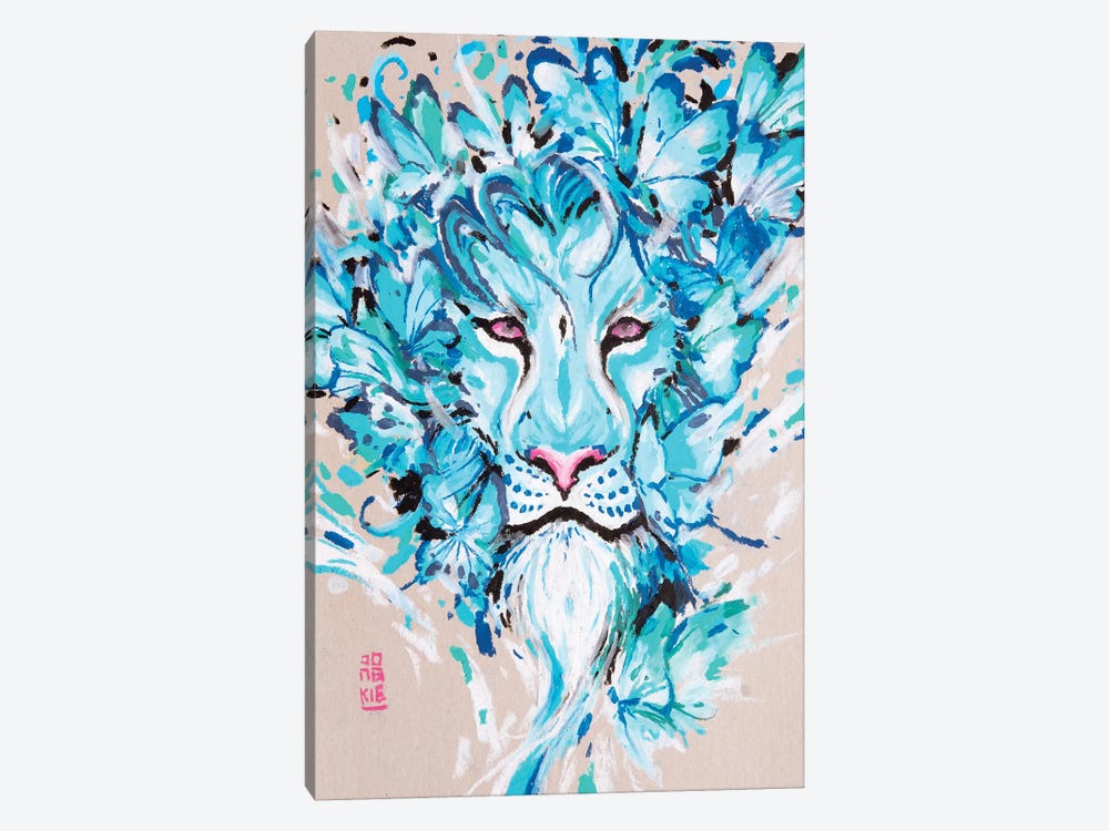 Azure Lion by Jongkie 1-piece Canvas Art Print