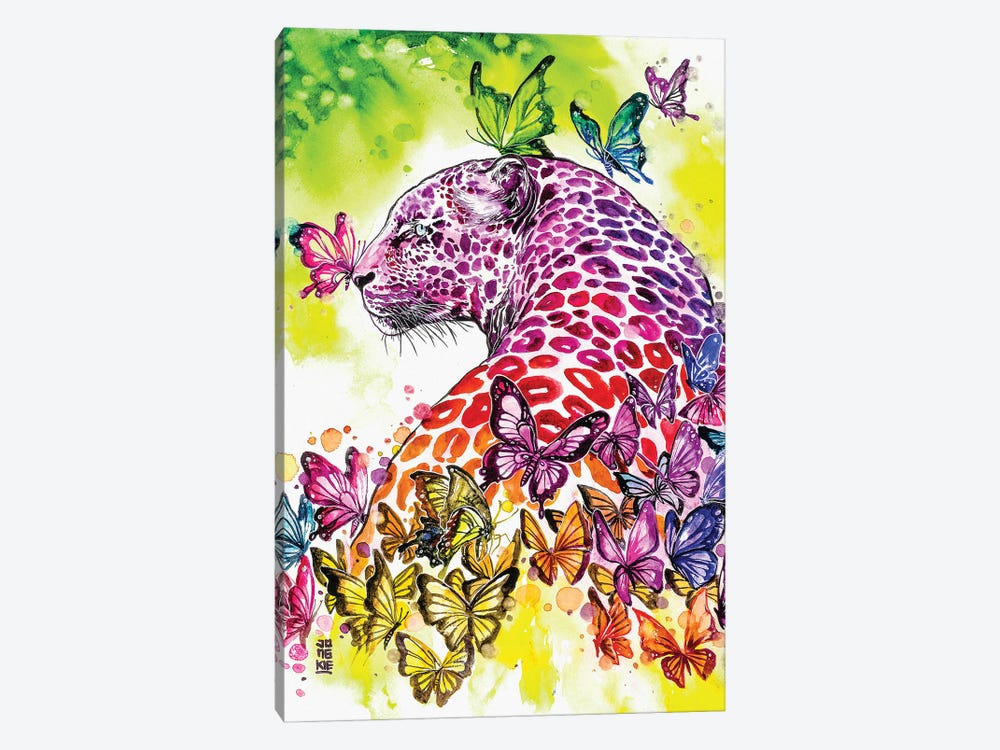 Rainbow Leopard by Jongkie 1-piece Canvas Art Print