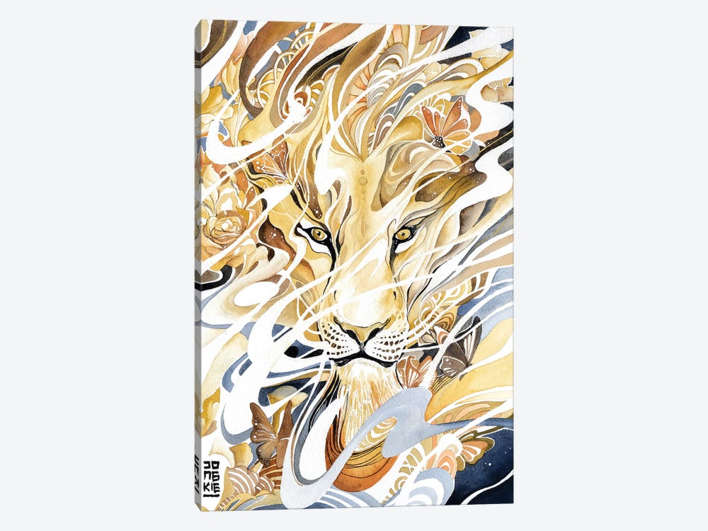 Golden Desert Lion by Jongkie 1-piece Canvas Art