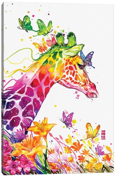 Firdaus Canvas Art Print - Giraffe Art