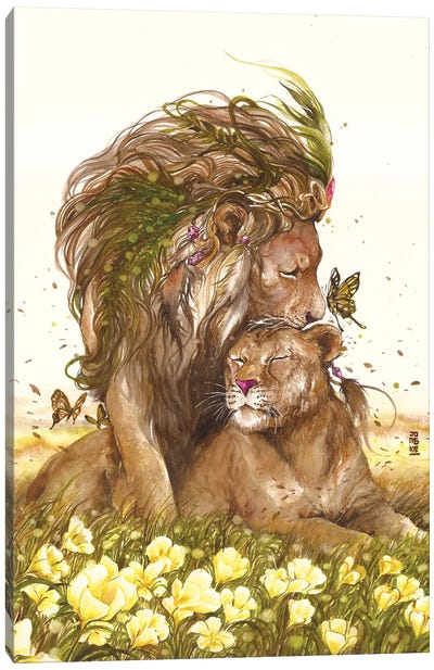 The King 2 Hearts Canvas Art Print - Embellished Animals