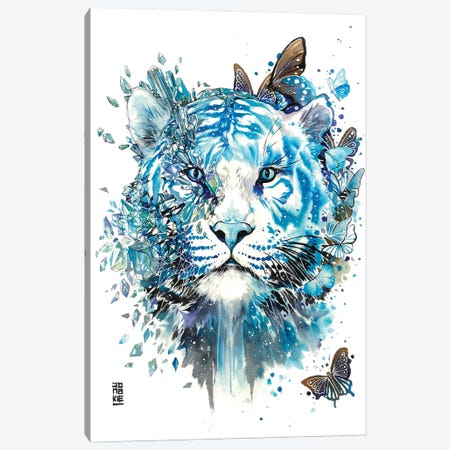 White Ice Tiger Canvas Print #JOK41} by Jongkie Canvas Art Print