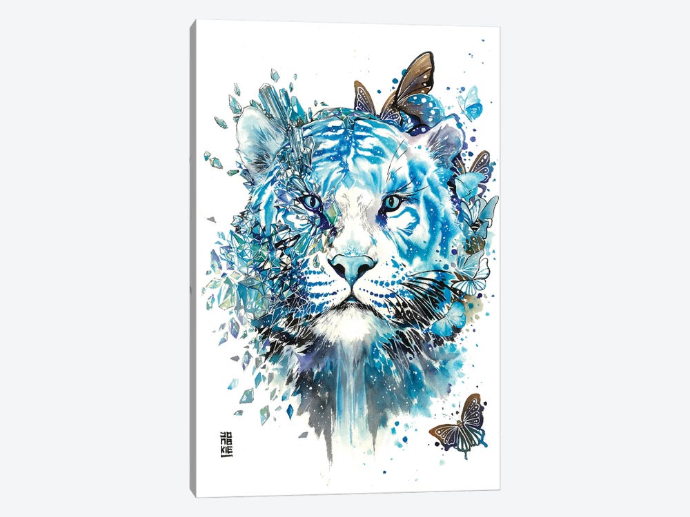 White Ice Tiger by Jongkie 1-piece Canvas Wall Art