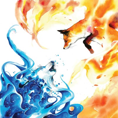Water & Fire by Jongkie metal wall art