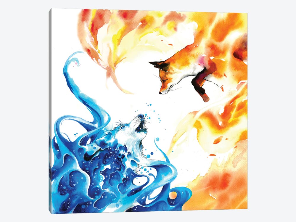 Water & Fire by Jongkie 1-piece Canvas Art Print