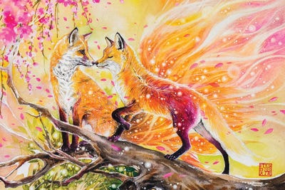 Fox Love by Jongkie metal wall art