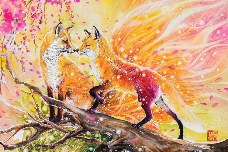 Fox Love by Jongkie wall art